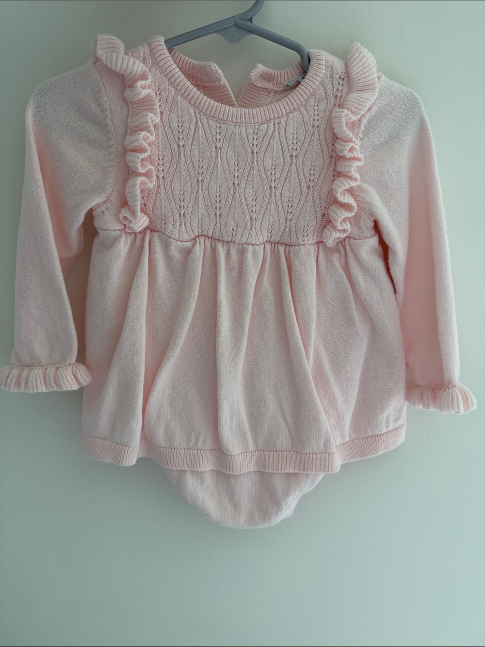 Janie and Jack Pink Ruffle Knit Baby Dress
